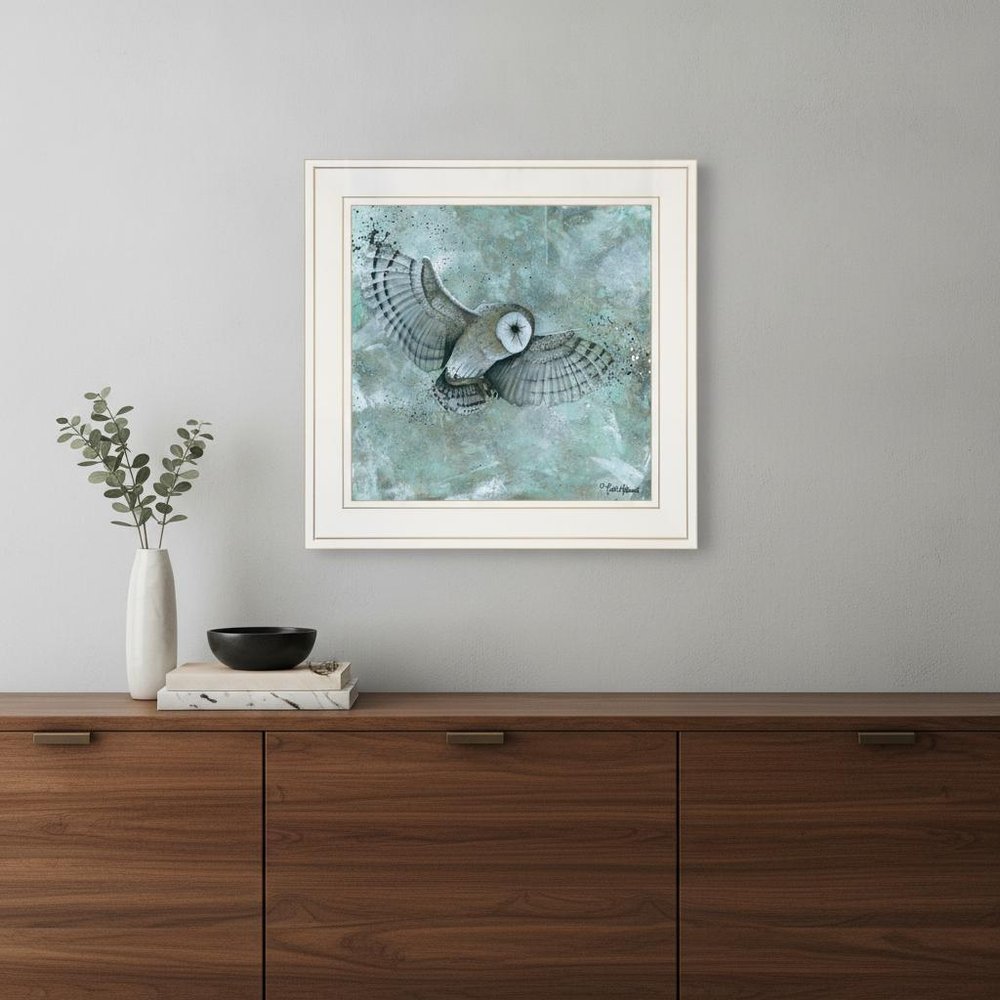 Simplicity Owl 1 White Framed Print Wall Art