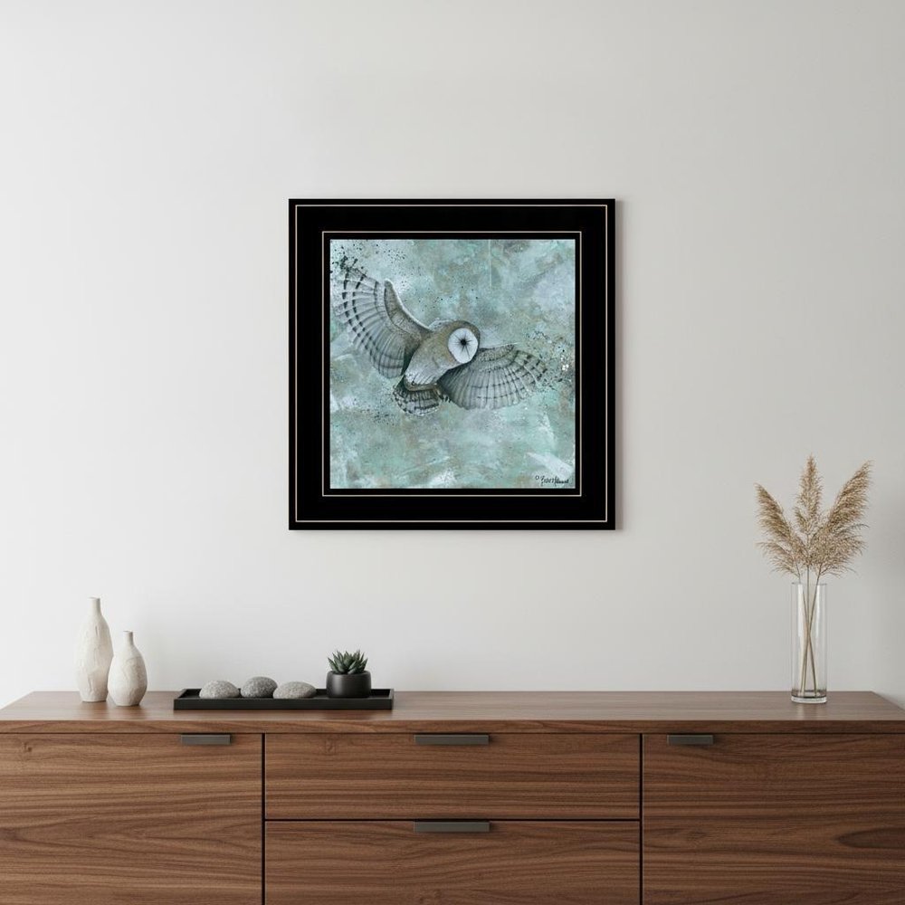 Simplicity Owl 2 Black Framed Print Wall Art