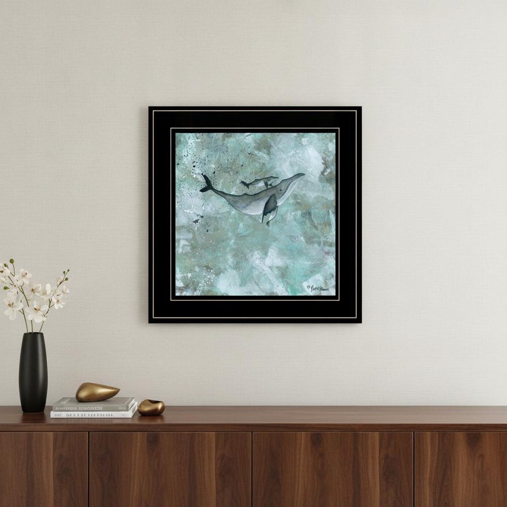 Simplicity Humpback 2 Black Framed Print Wall Art