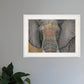 Tattooed Elephant 1 White Framed Print Wall Art