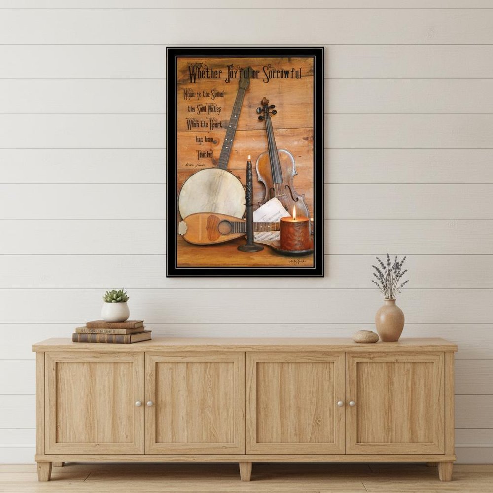 Music 12 Black Framed Print Wall Art