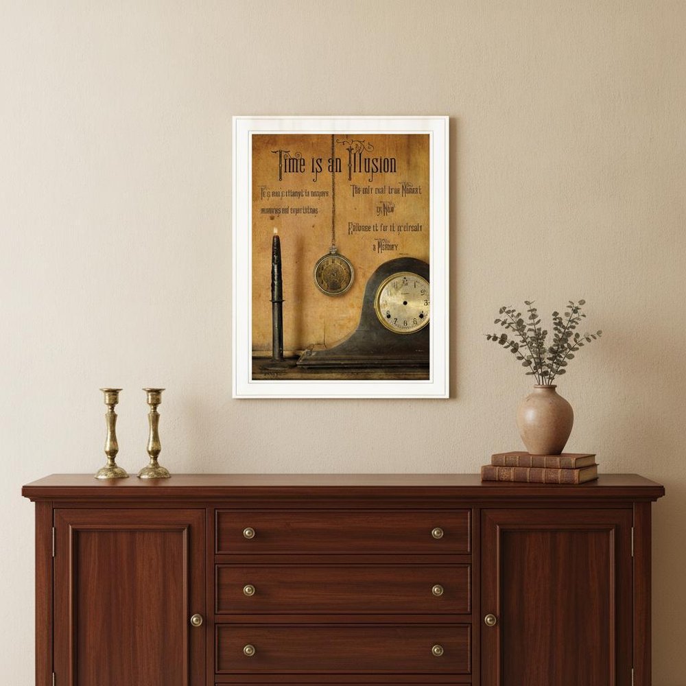 Time is an Illusion 3 White Framed Print Wall Art