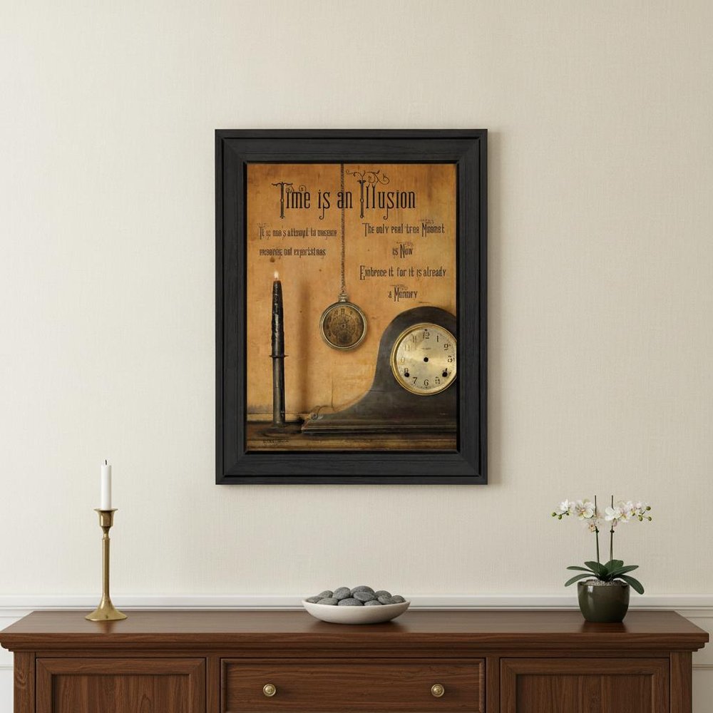 Time is the Illusion Black Framed Print Wall Art