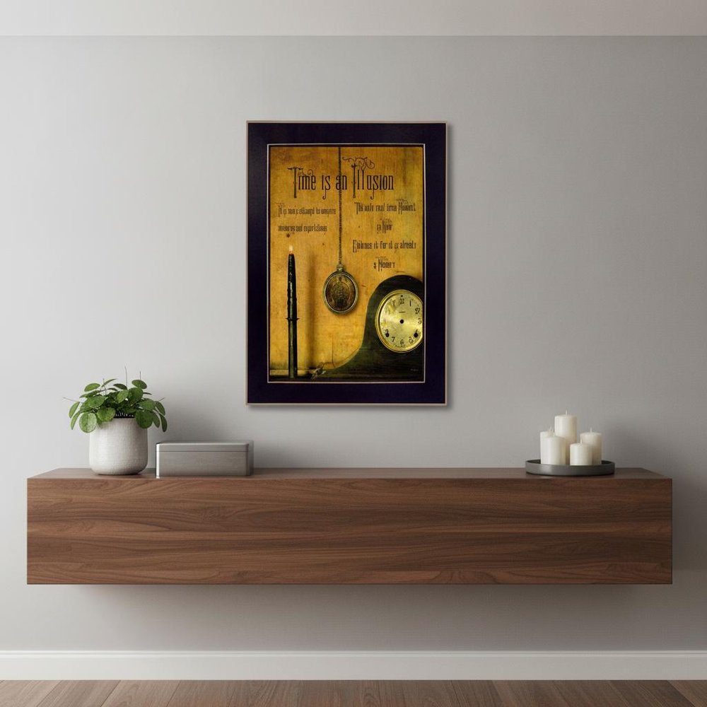 Time is the Illusion Black Picture Frame Print Wall Art