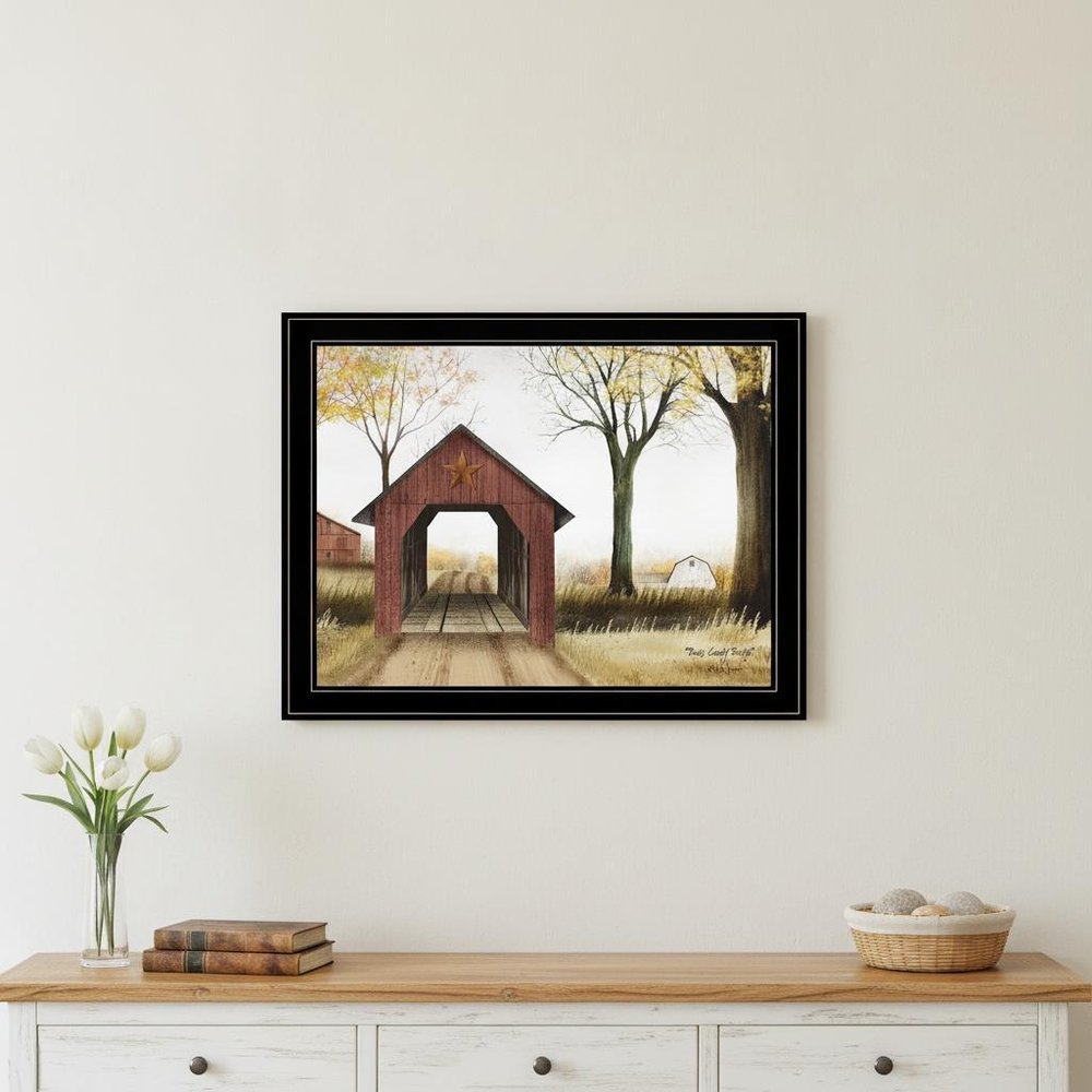 Buck County Bridge 2 Black Framed Print Wall Art