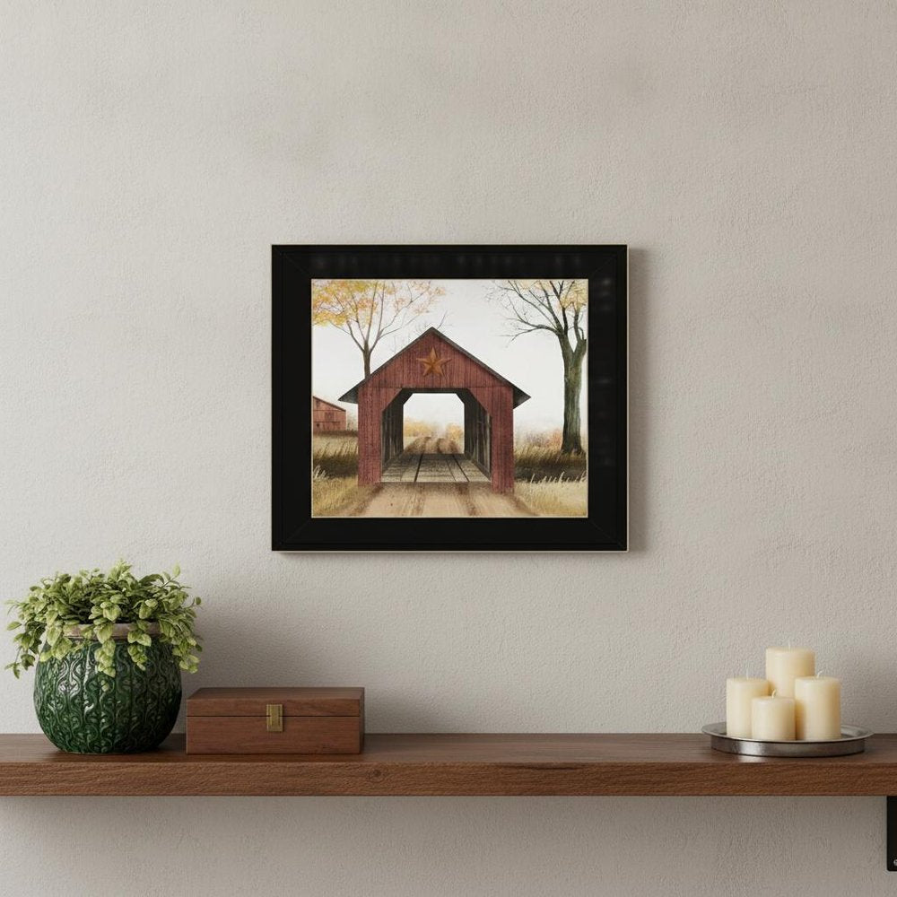 Bucks County Bridge Black Framed Print Wall Art