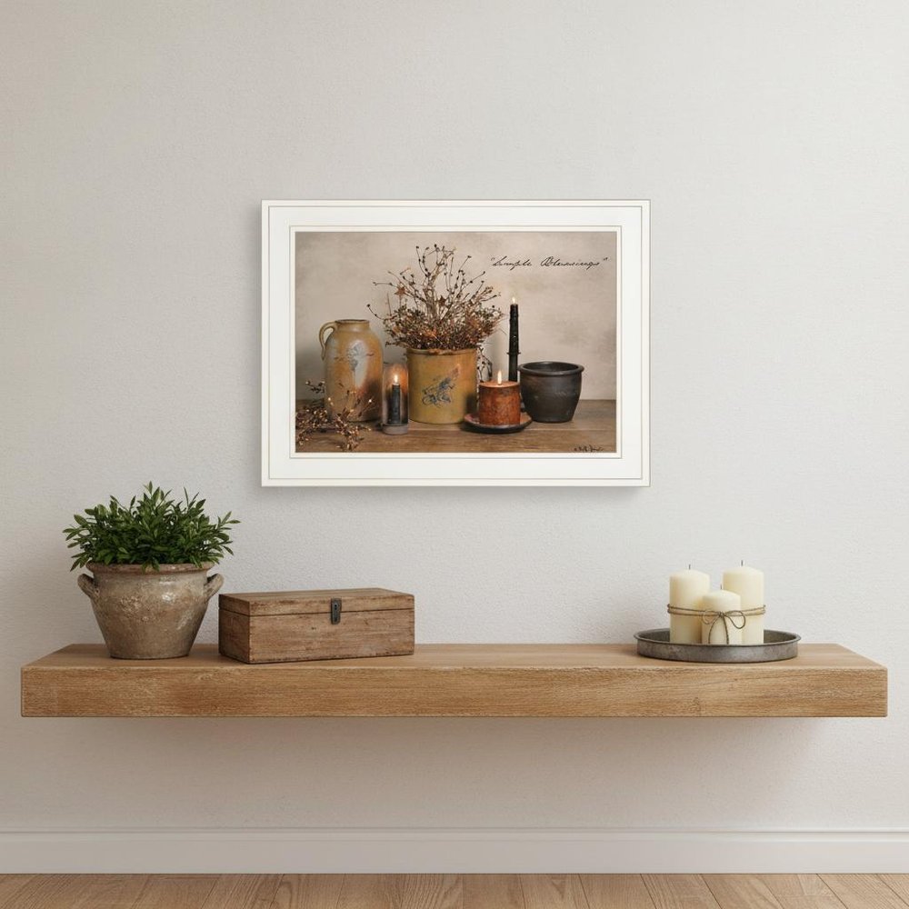 Simple Blessings 1 White Picture Frame Print Wall Art