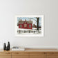 Lovers Knot Quilt Block Barn 1 White Framed Print Wall Art