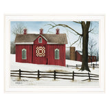 Lovers Knot Quilt Block Barn 3 White Framed Print Wall Art
