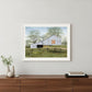 Tulip Quilt Block Barn 3 White Framed Print Wall Art