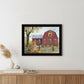 Autumn Leaf Quilt Block Barn 2 Black Framed Print Wall Art