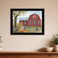 Autumn Leaf Quilt Block Barn 2 Black Framed Print Wall Art