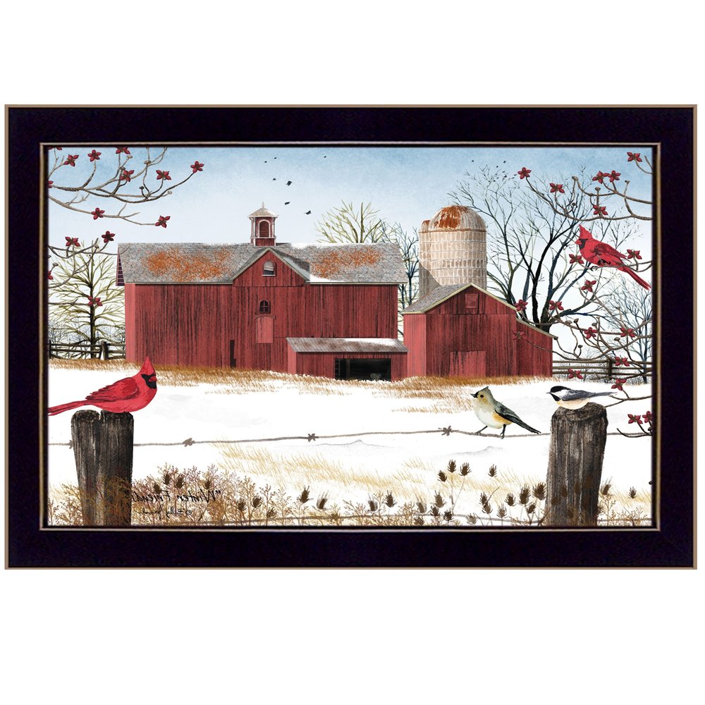 Winter Friends 2 Black Framed Print Wall Art