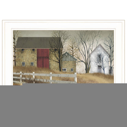 The Old Stone Barn 1 White Framed Print Wall Art