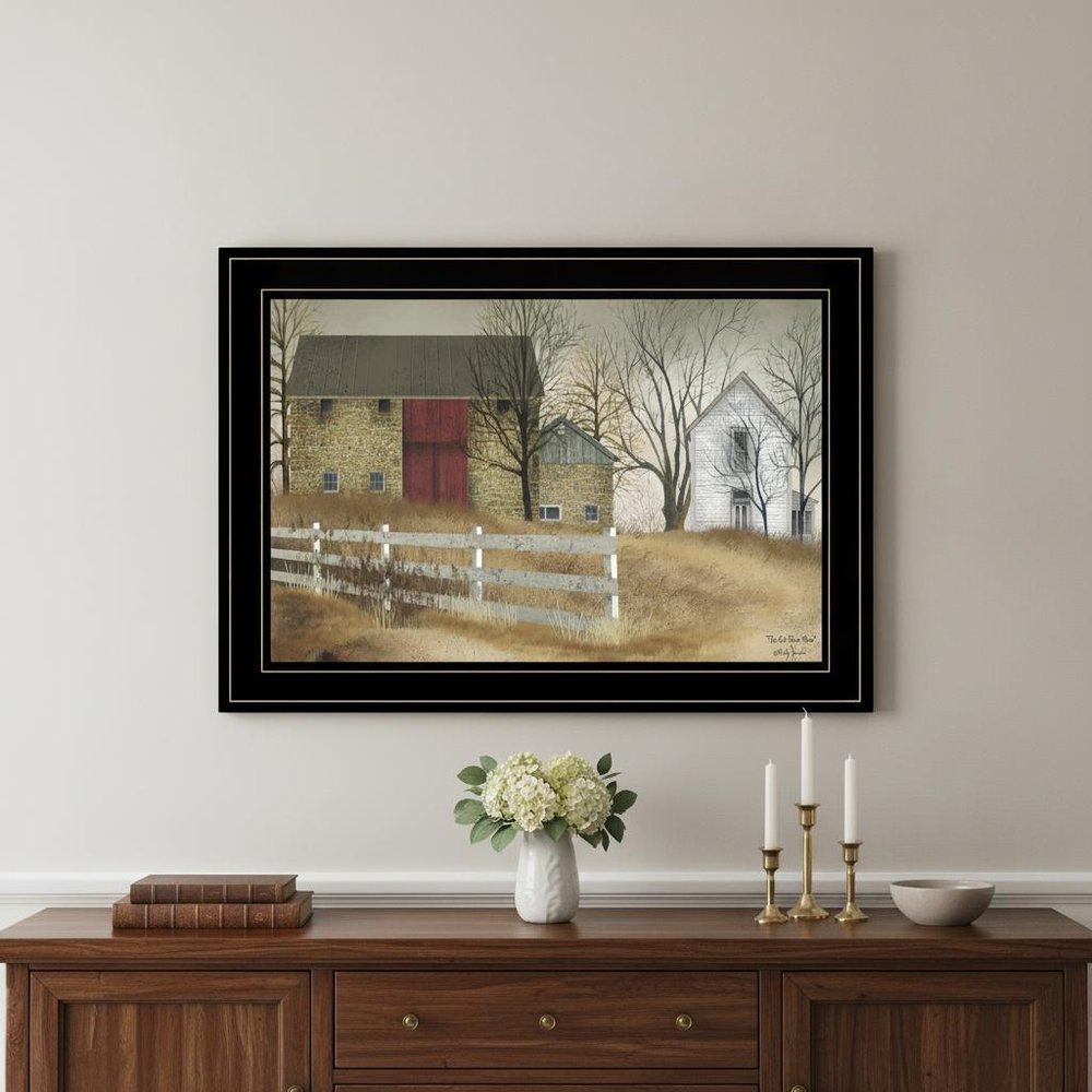 The Old Stone Barn 2 Black Framed Print Wall Art