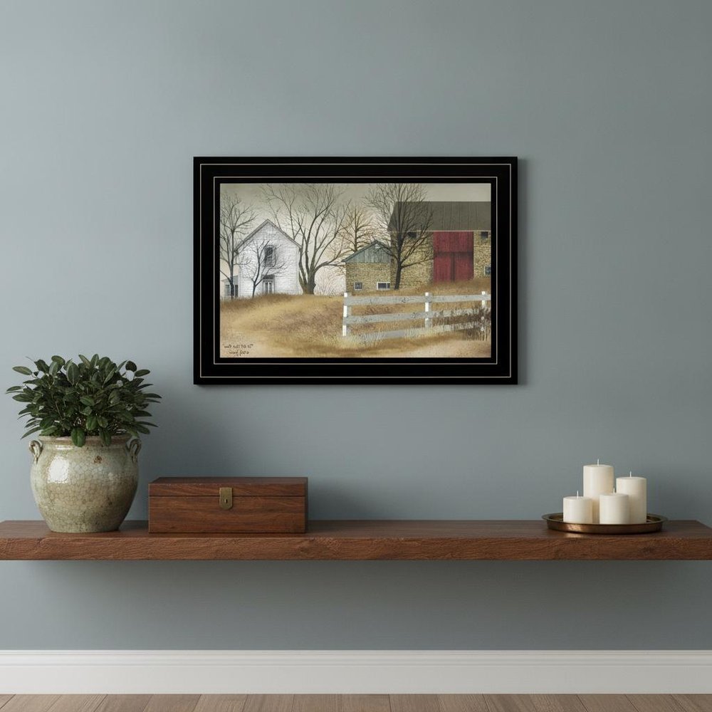 The Old Stone Barn 2 Black Framed Print Wall Art