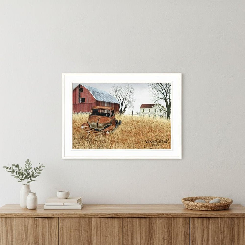 Granddads Old Truck 6 White Framed Print Wall Art