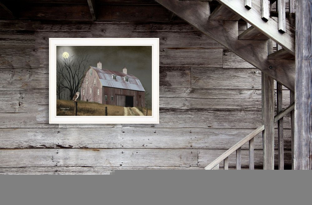 Midnight Moon 5 White Framed Print Wall Art
