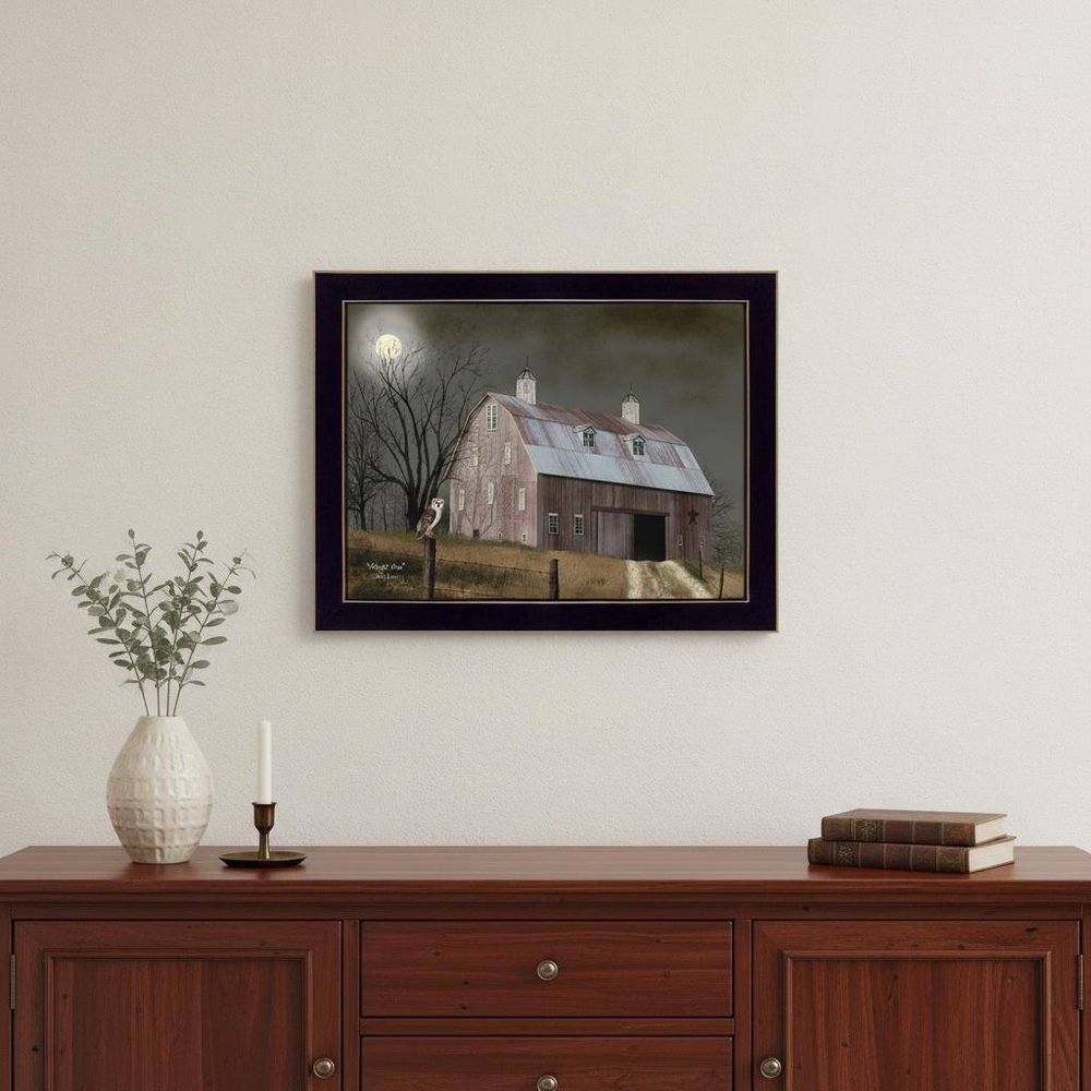 Midnight Moon 7 Black Framed Print Wall Art