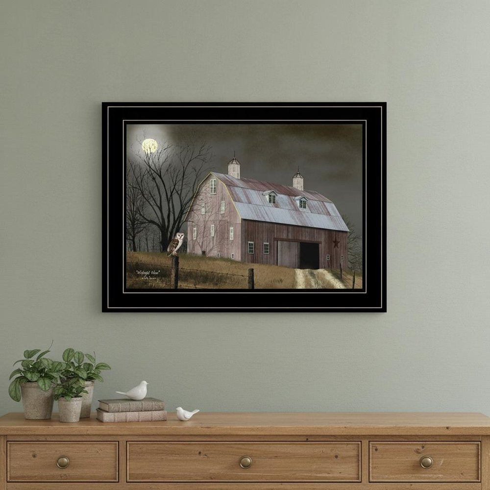 Midnight Moon 3 Black Framed Print Wall Art