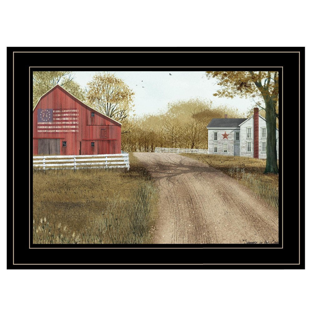 Summer in the Country 2 Black Framed Print Wall Art