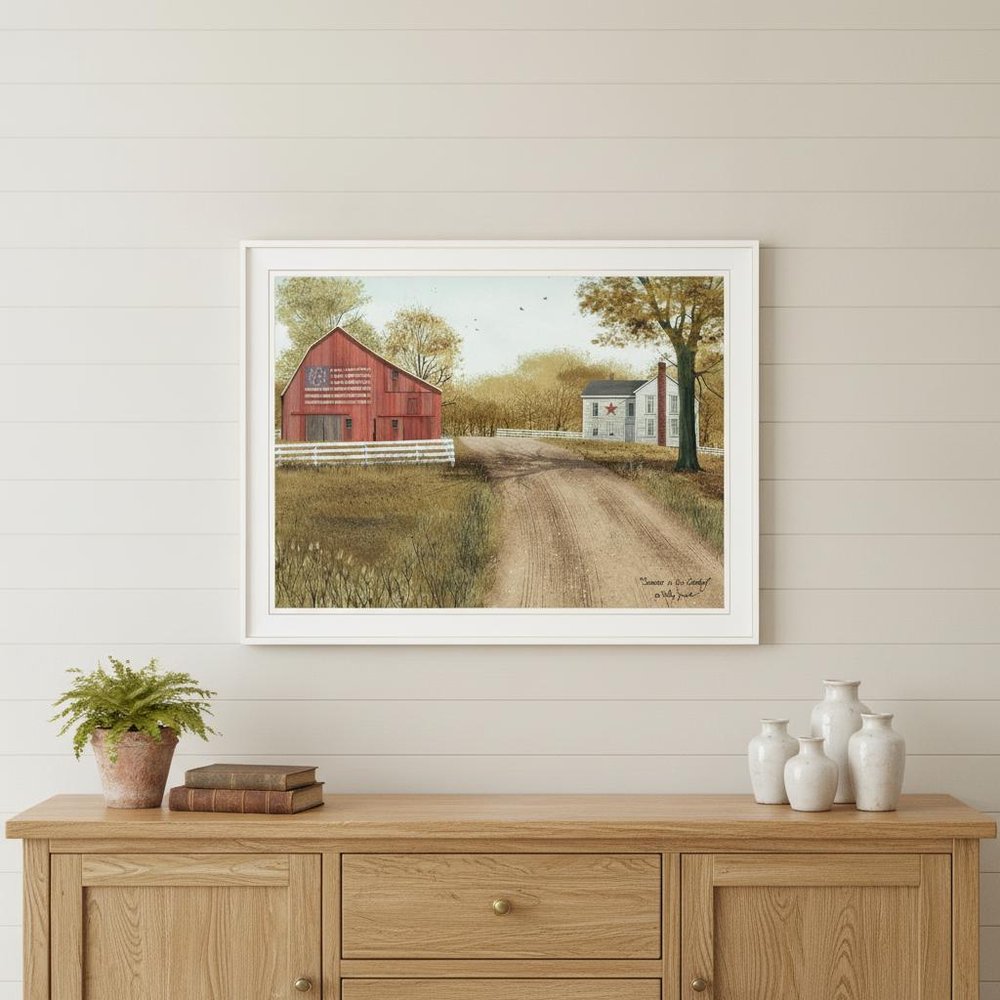Summer in the Country 3 White Framed Print Wall Art