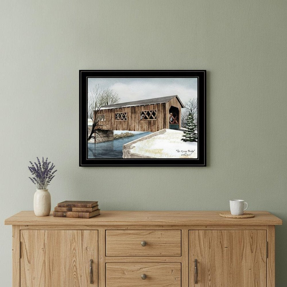 The Kissing Bridge 4 Black Framed Print Wall Art