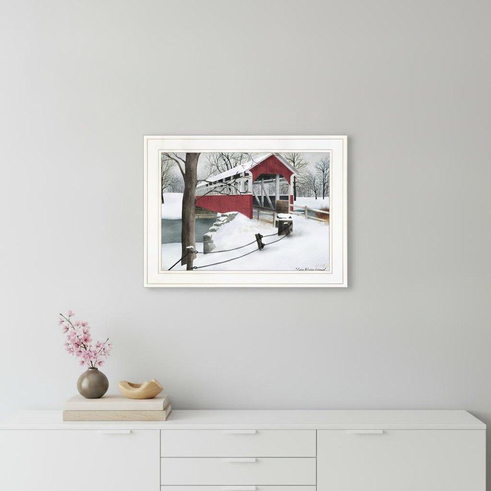 Crisp Winter Evening 1 White Framed Print Wall Art