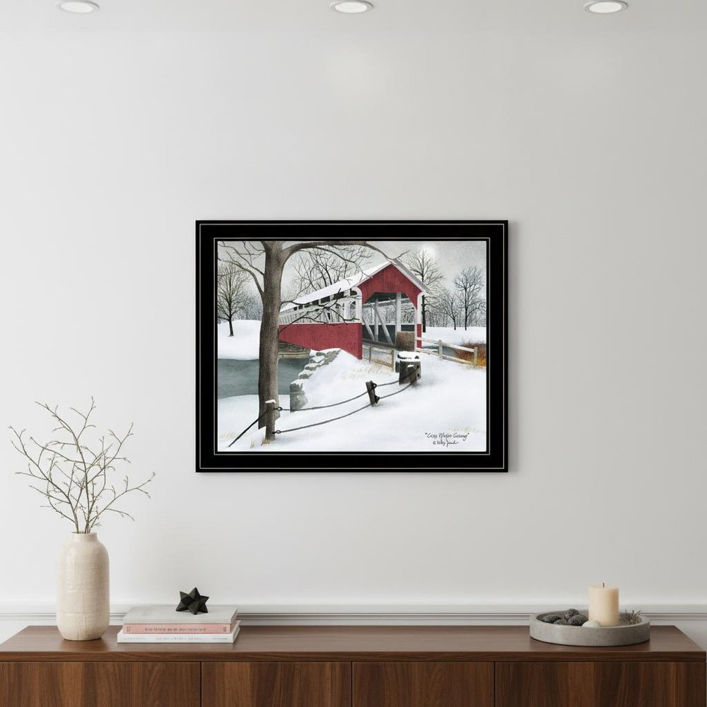 Crisp Winter Evening 4 Black Framed Print Wall Art