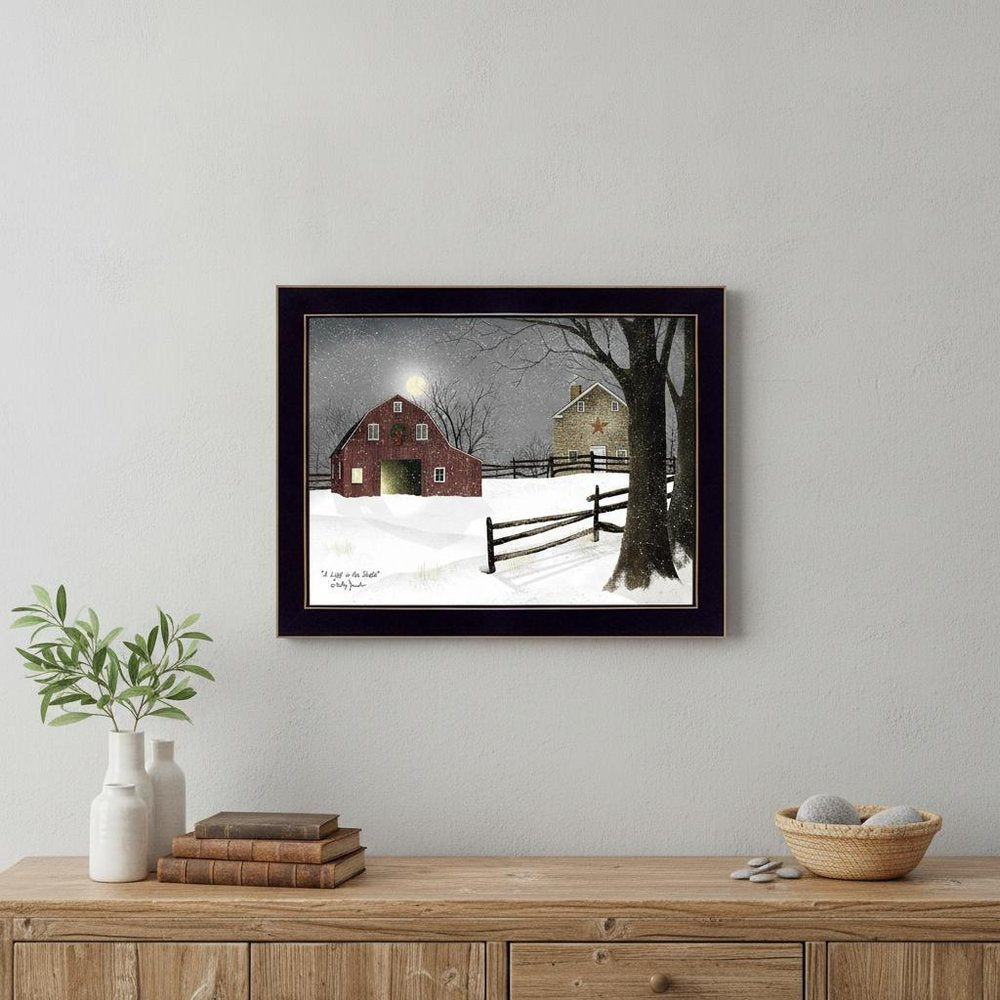 Light in the Stable 2 Black Framed Print Wall Art