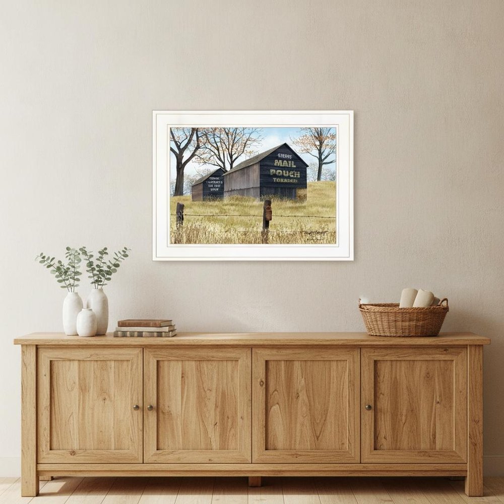 Treat Yourself Mail Pouch Barn 1 White Framed Print Wall Art