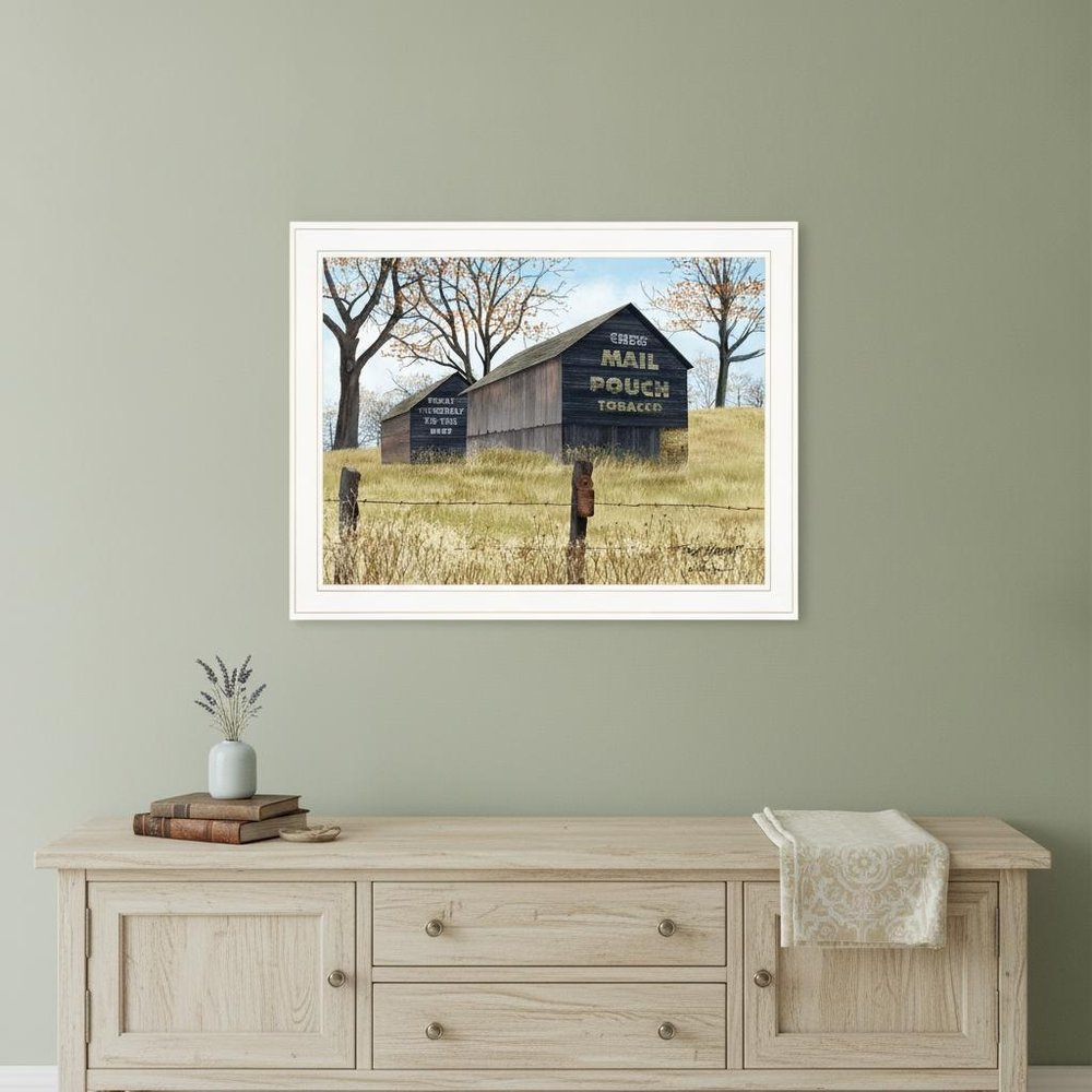 Treat Yourself Mail Pouch Barn 3 White Framed Print Wall Art