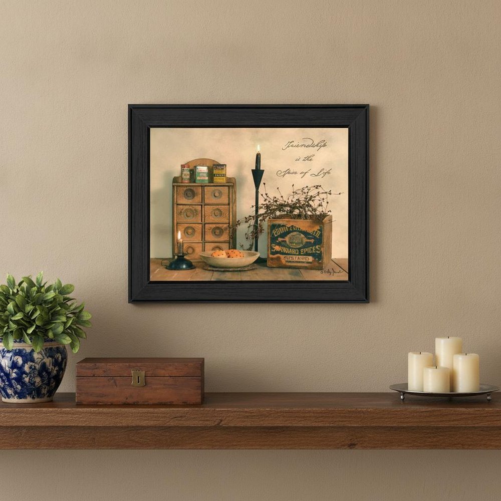 Friendship is the Spice of Life Black Framed Print Wall Art