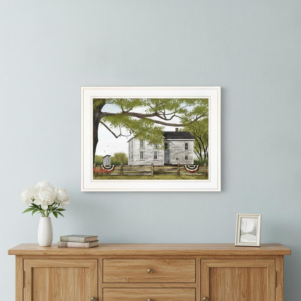 Sweet Summertime House 1 White Framed Print Wall Art