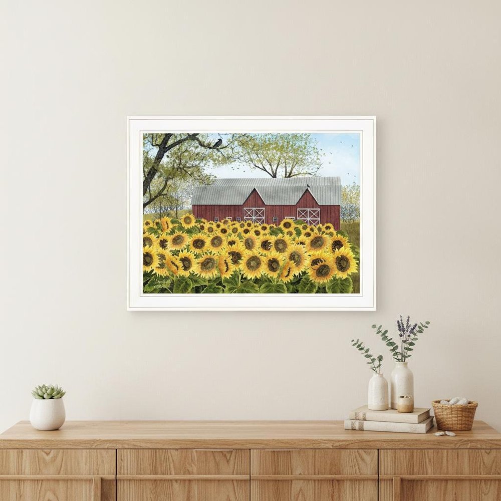 Sunshine 4 White Framed Print Wall Art