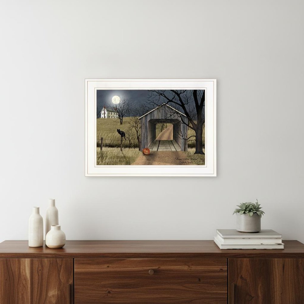 Sleepy Hollow Bridge 1 White Framed Print Wall Art