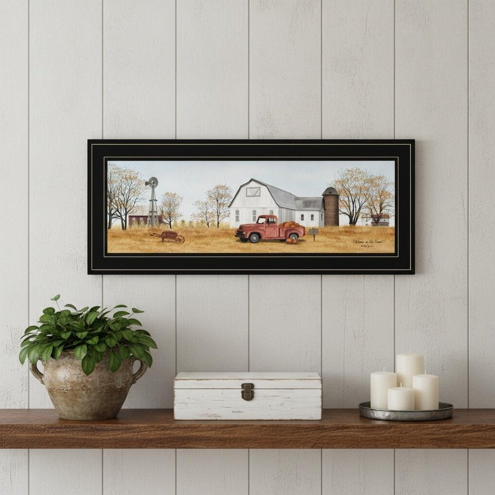 Autumn On Farm 2 Black Framed Print Wall Art