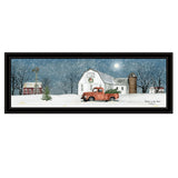 Winter on The Farm 4 Black Framed Print Wall Art
