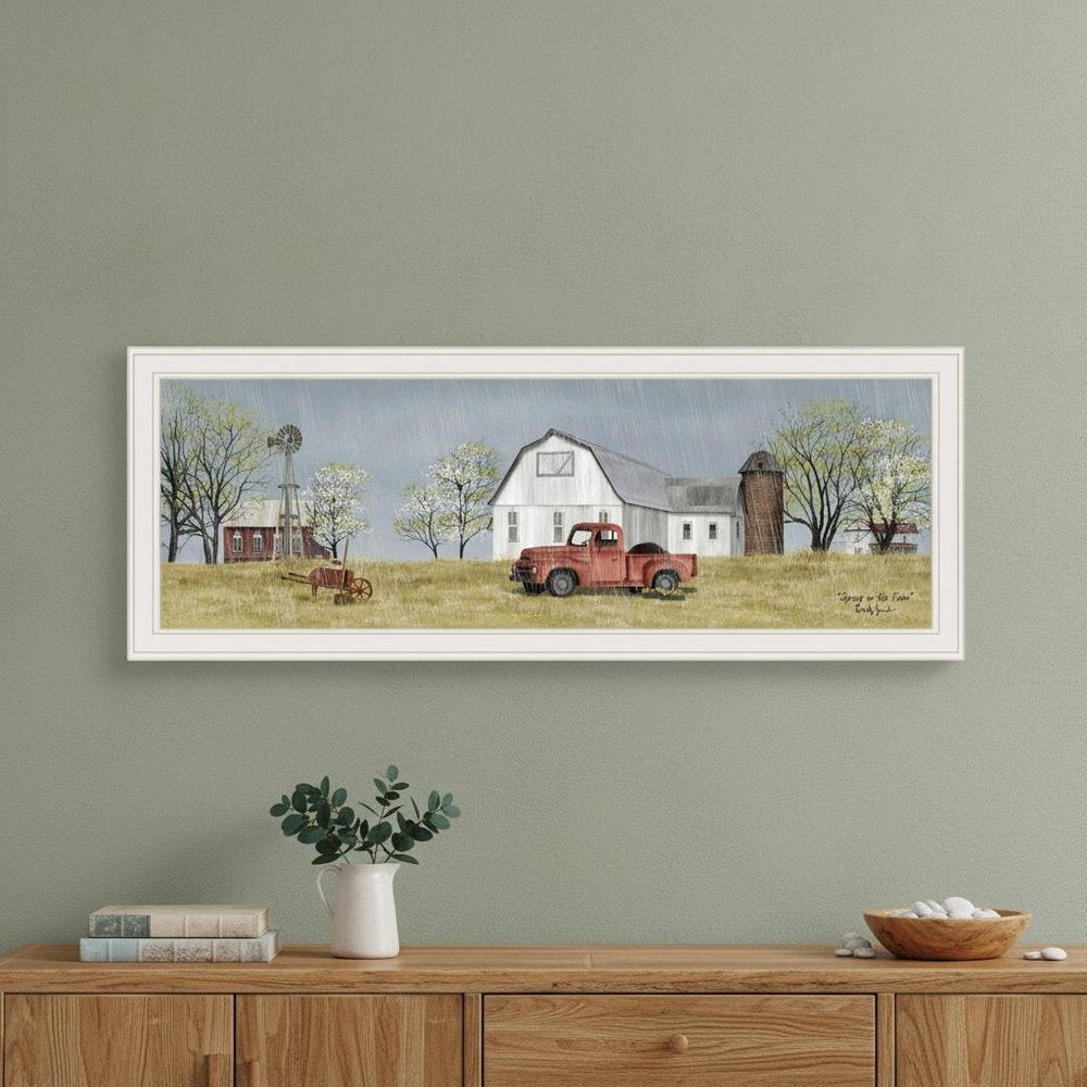 Spring On The Farm 3 White Framed Print Wall Art