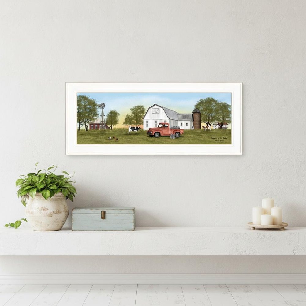 Summer on the Farm 1 White Framed Print Wall Art