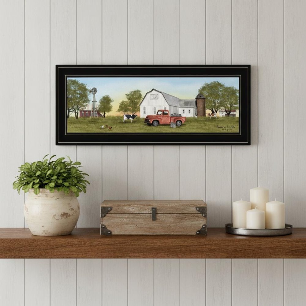 Summer on the Farm 2 Black Framed Print Wall Art