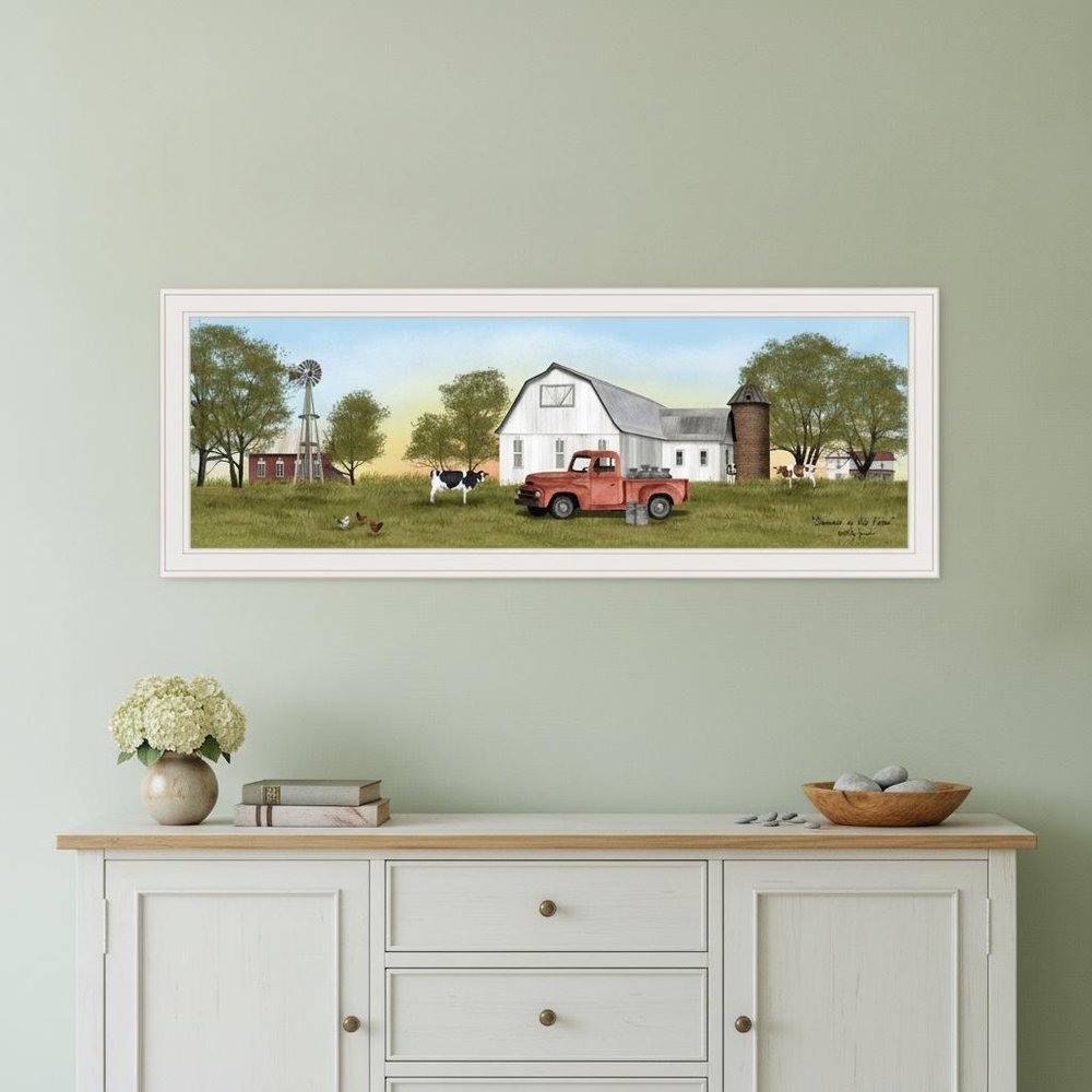 Summer on the Farm 3 White Framed Print Wall Art