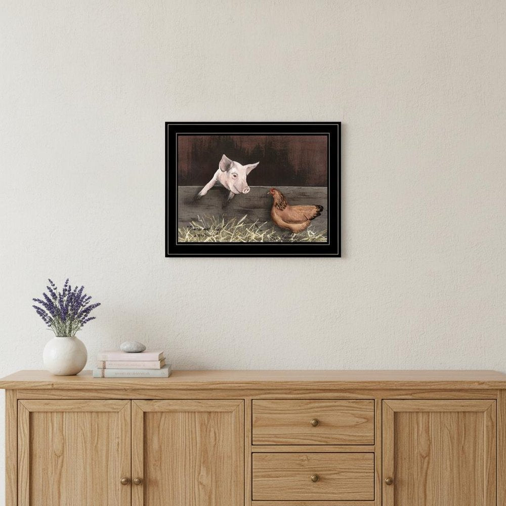 Bacon and Eggs 2 Black Framed Print Wall Art