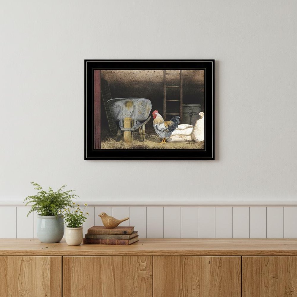 Chicken Feed 2 Black Framed Print Wall Art
