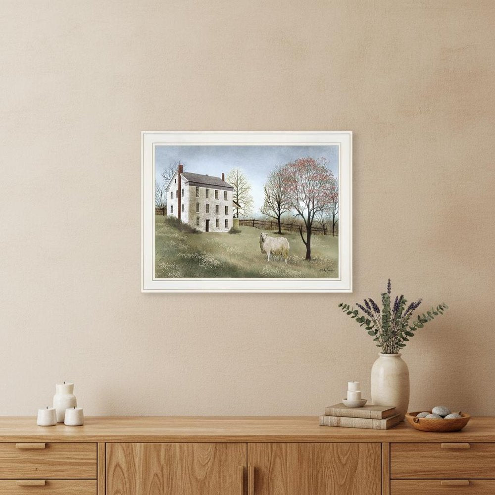 Spring At White House Farm 3 White Framed Print Wall Art
