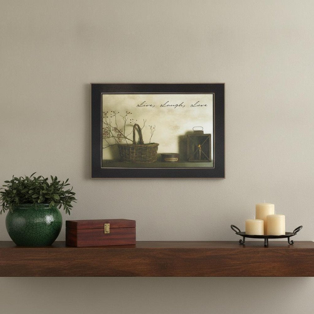 Live Laugh and Love Black Framed Print Wall Art