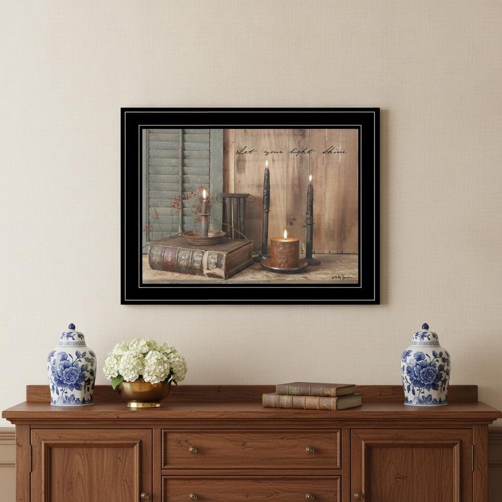 Let Your Light Shine 2 Black Framed Print Wall Art