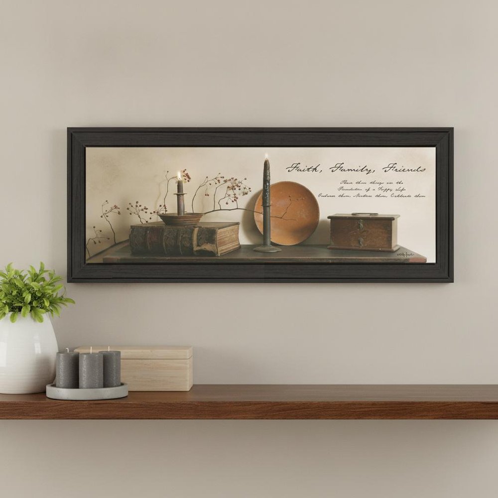 Faith Family and Friends Black Framed Print Wall Art
