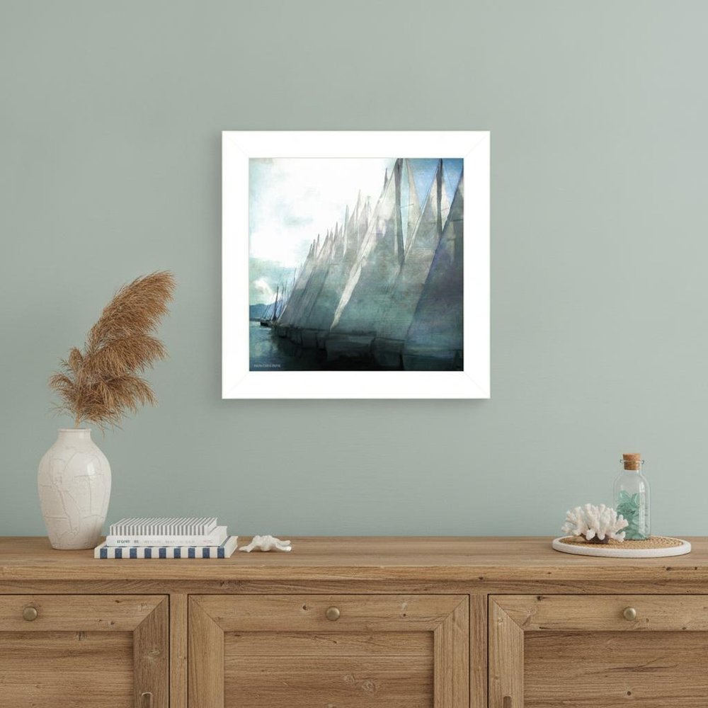 Sailboat Marina I 1 White Framed Print Wall Art
