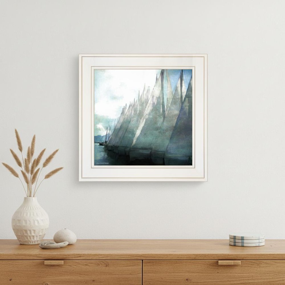 Sailboat Marina I 2 White Framed Print Wall Art